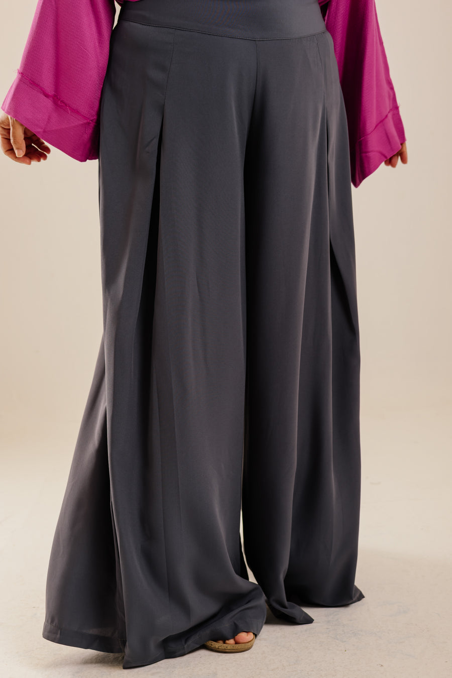 Wide Leg Pants Grey - ABAYOLOGY