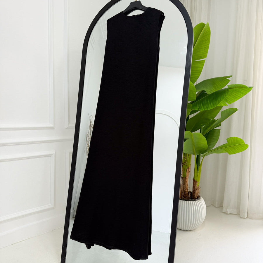 Basic Linen Dress No Sleeve Black