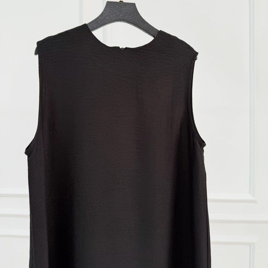Basic Linen Dress No Sleeve Black