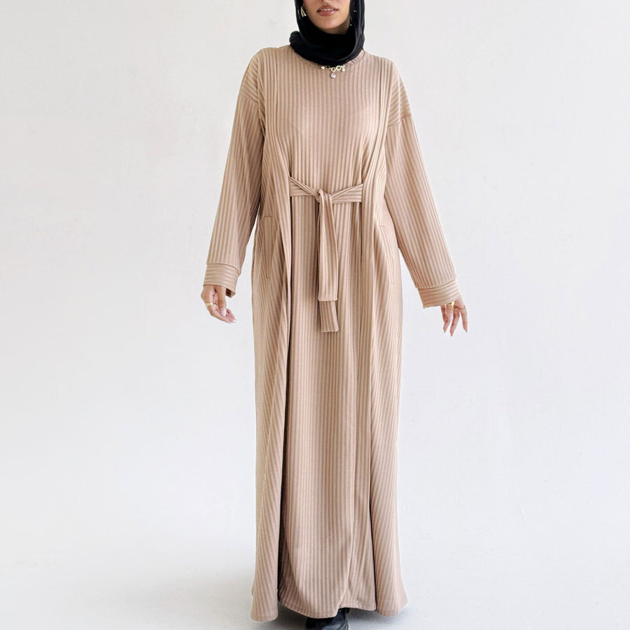 Aicha Abaya Dress Beige - ABAYOLOGY