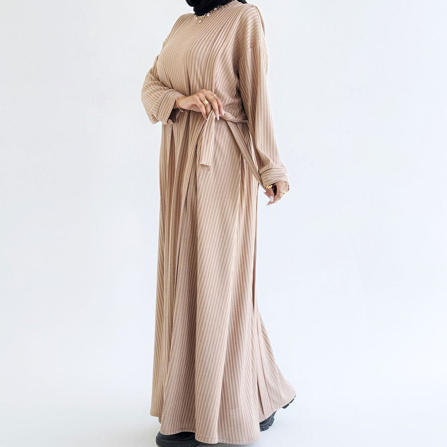 Aicha Abaya Dress Beige - ABAYOLOGY