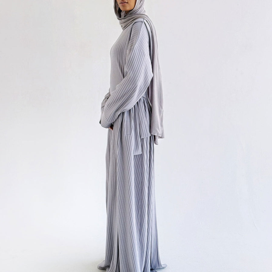 Aicha Abaya Dress Grey - ABAYOLOGY