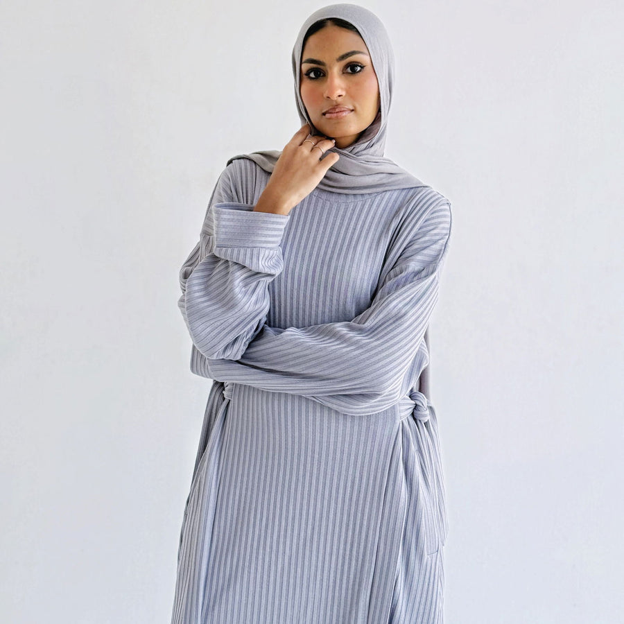 Aicha Abaya Dress Grey - ABAYOLOGY