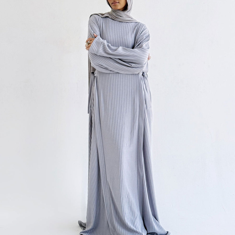 Aicha Abaya Dress Grey - ABAYOLOGY