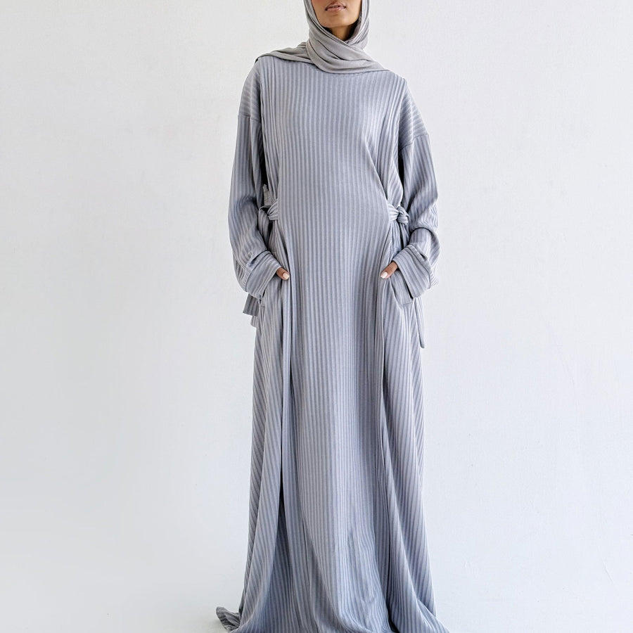 Aicha Abaya Dress Grey - ABAYOLOGY