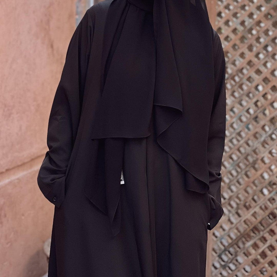 Basic Black Luxury Abaya - ABAYOLOGY