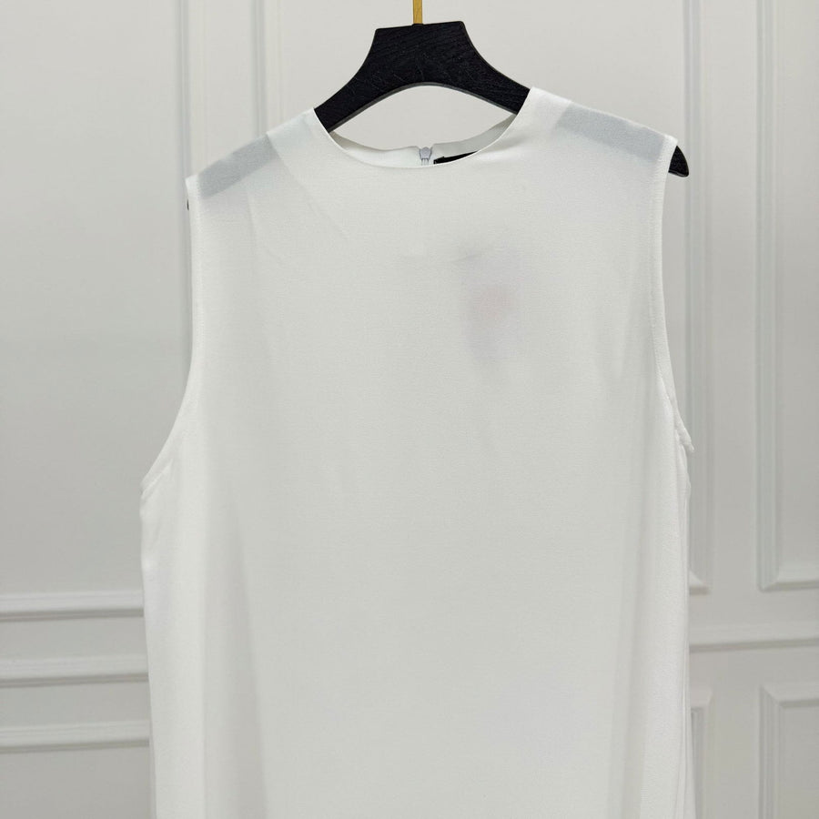 Basic Linen Dress No Sleeve White - ABAYOLOGY
