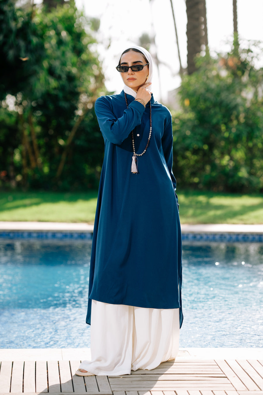 Luxury Shirt Navy Blue - ABAYOLOGY