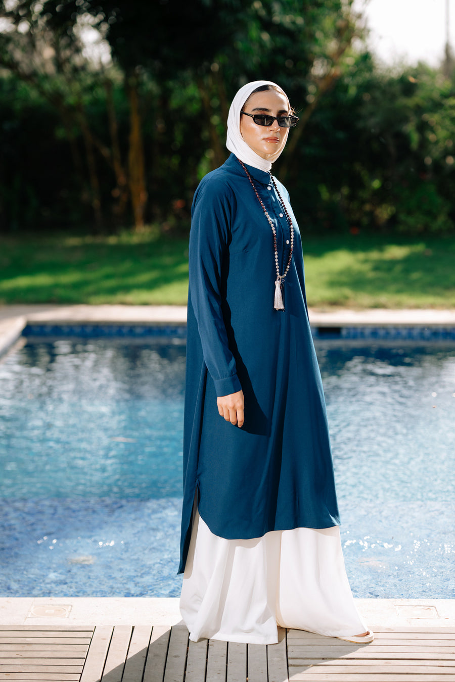 Luxury Shirt Navy Blue - ABAYOLOGY