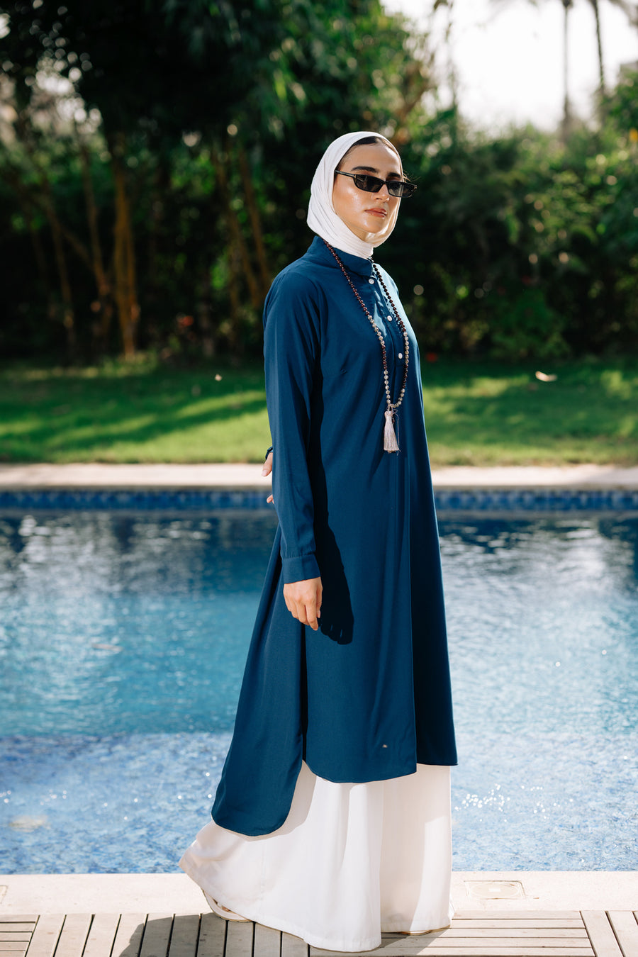 Luxury Shirt Navy Blue - ABAYOLOGY