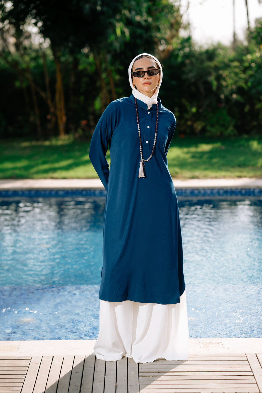 Luxury Shirt Navy Blue - ABAYOLOGY