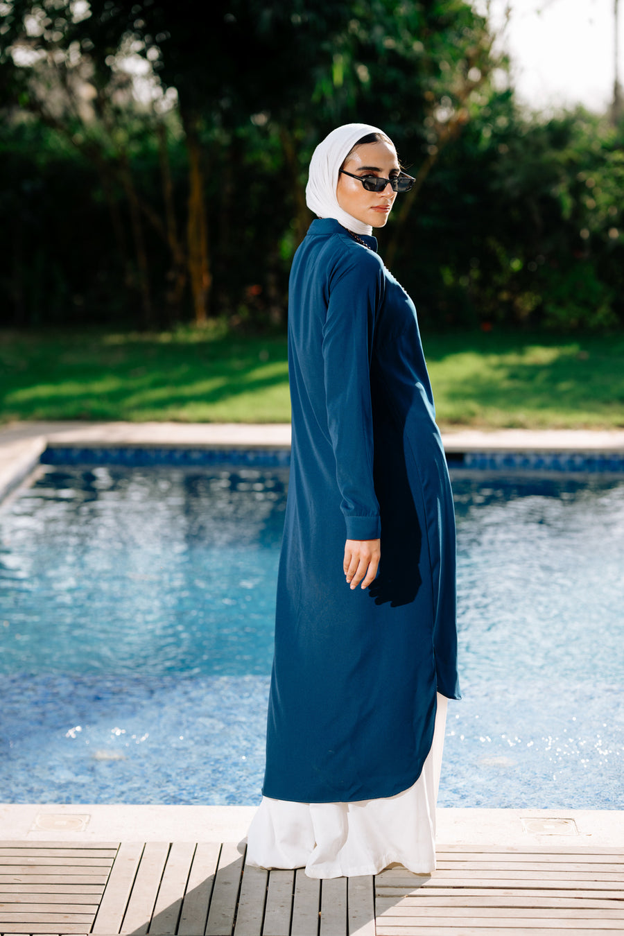 Luxury Shirt Navy Blue - ABAYOLOGY
