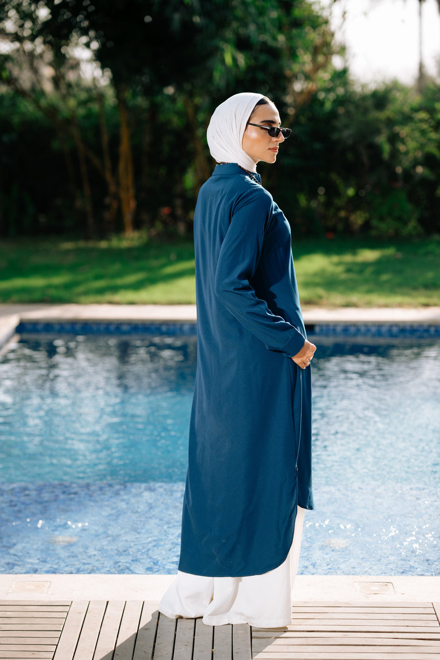 Luxury Shirt Navy Blue - ABAYOLOGY