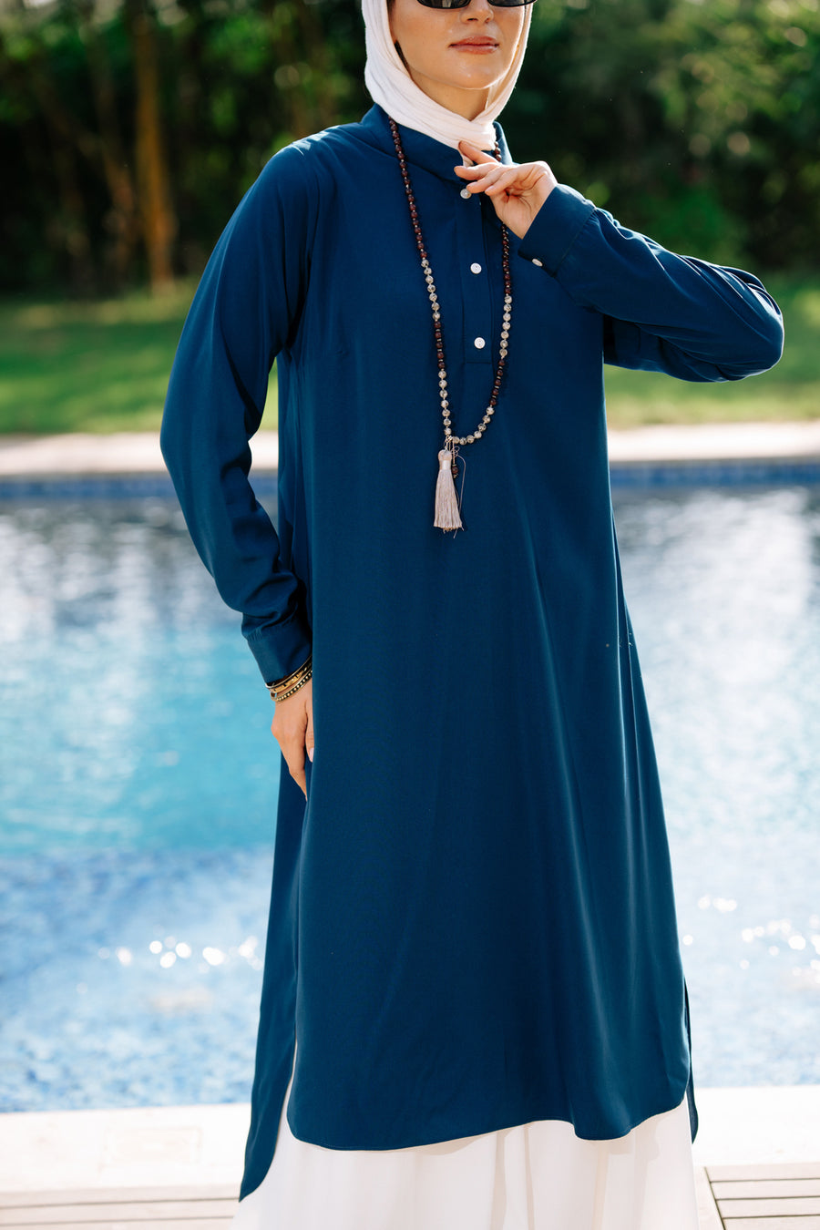 Luxury Shirt Navy Blue - ABAYOLOGY