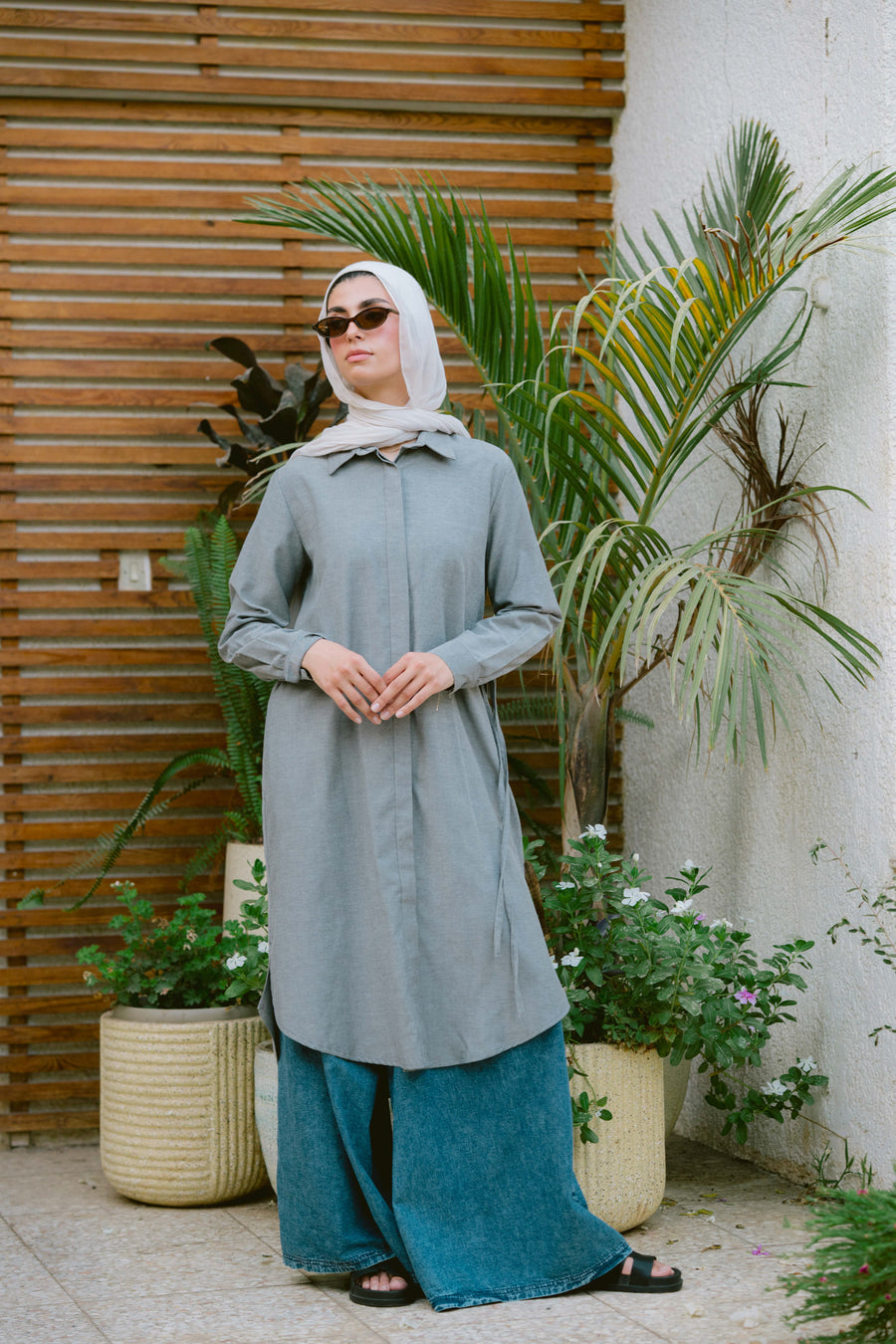 Kanzi Shirt Grey - ABAYOLOGY