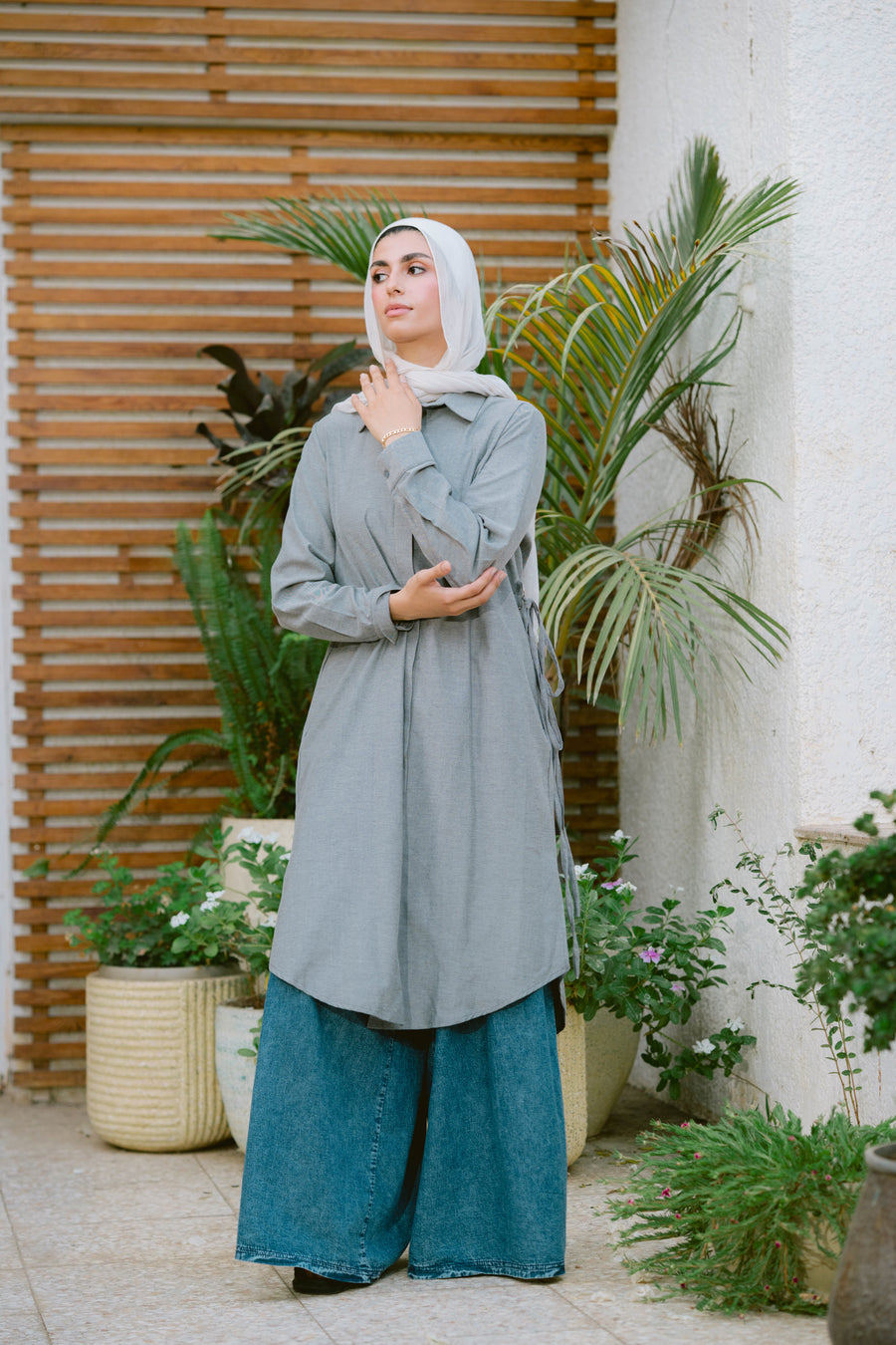 Kanzi Shirt Grey - ABAYOLOGY