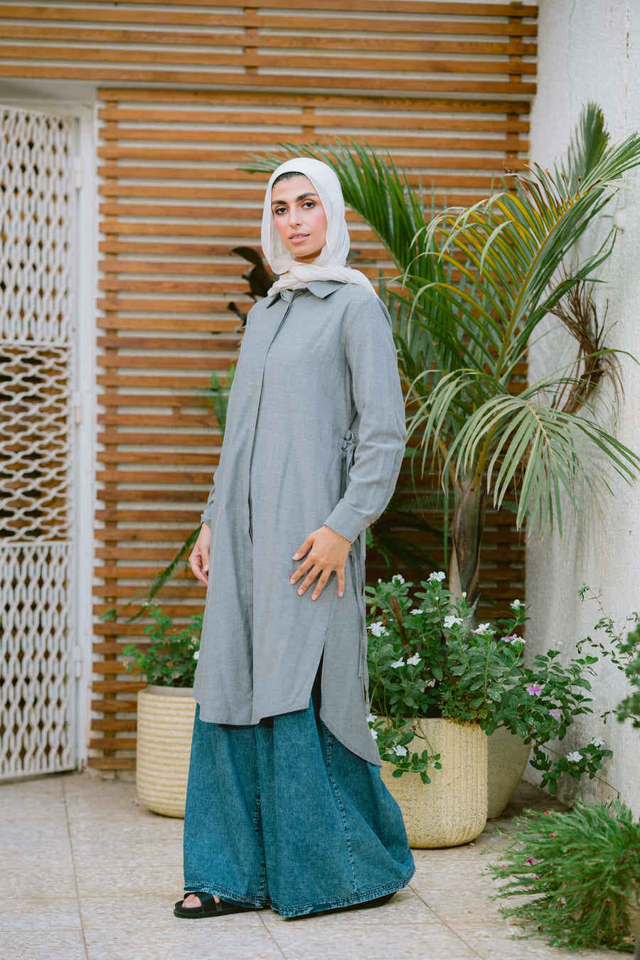 Kanzi Shirt Grey - ABAYOLOGY