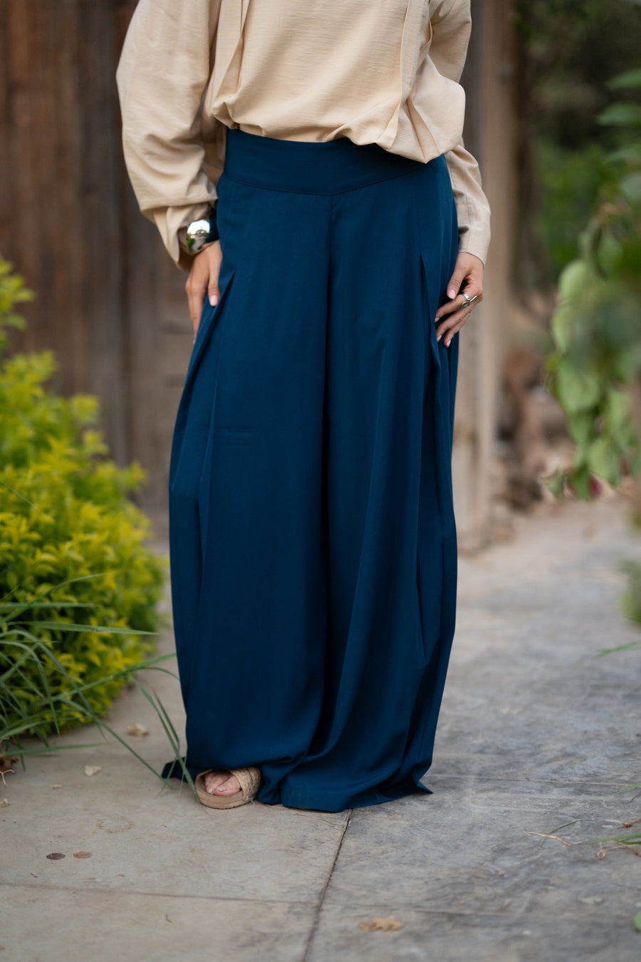 Wide Leg Pants Navy - ABAYOLOGY