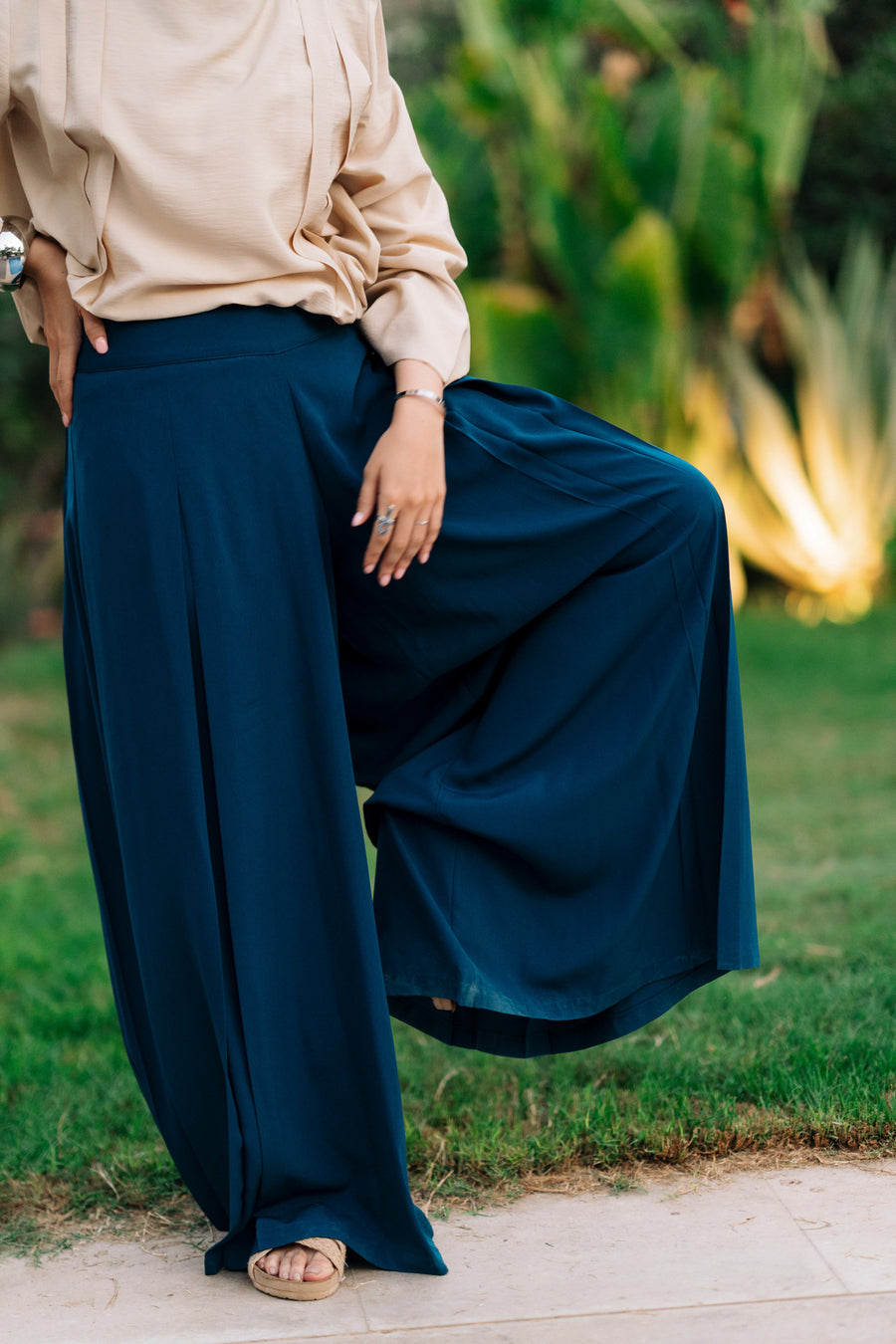 Wide Leg Pants Navy - ABAYOLOGY