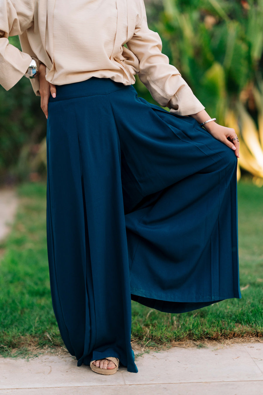 Wide Leg Pants Navy - ABAYOLOGY