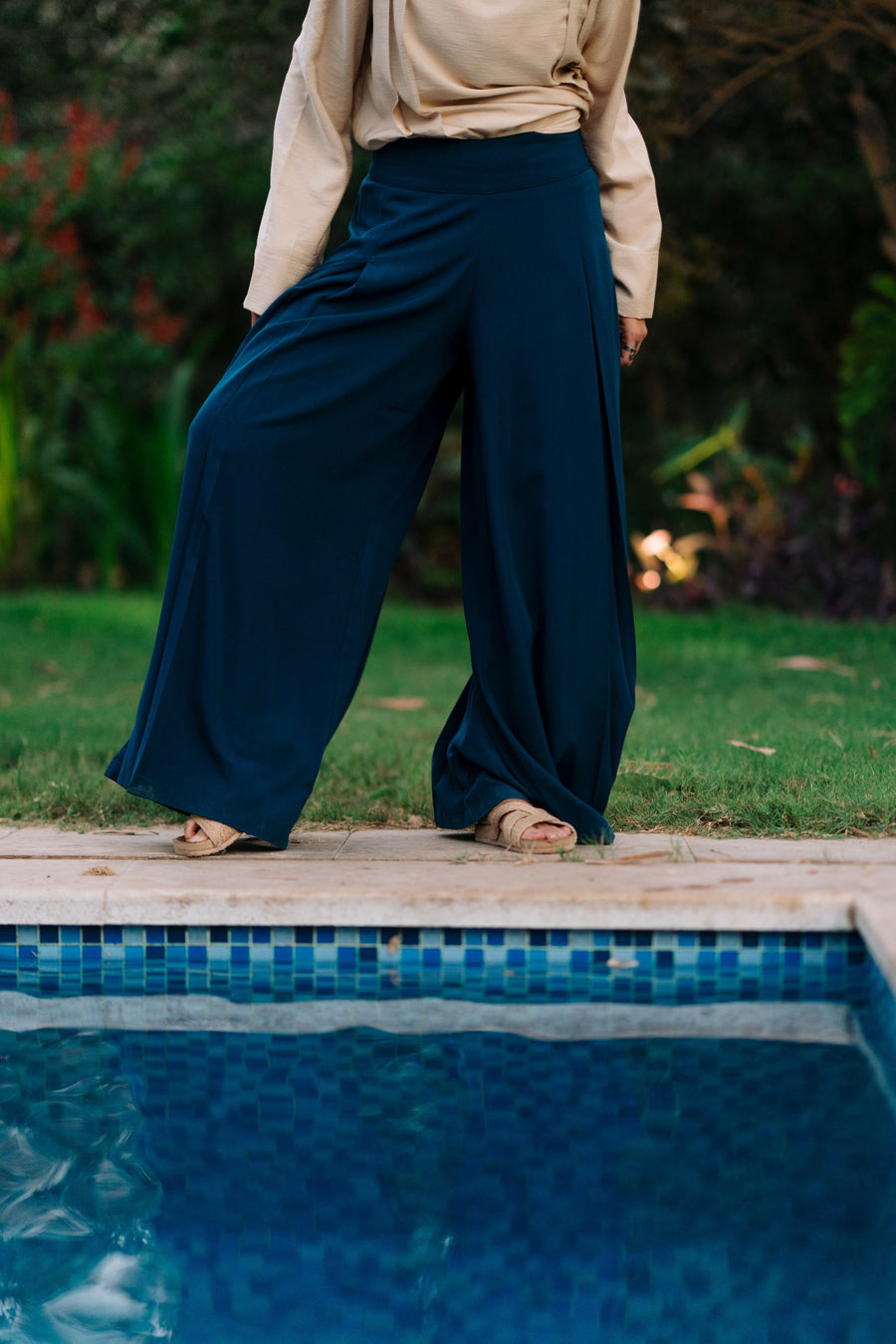 Wide Leg Pants Navy - ABAYOLOGY