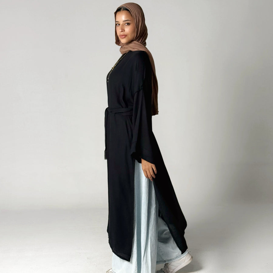 Amena Cardigan Black - ABAYOLOGY