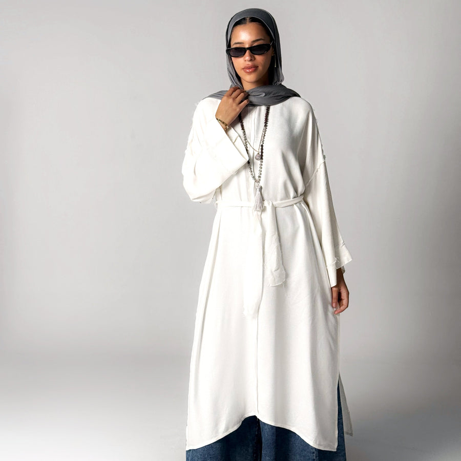Amena Cardigan Off White - ABAYOLOGY