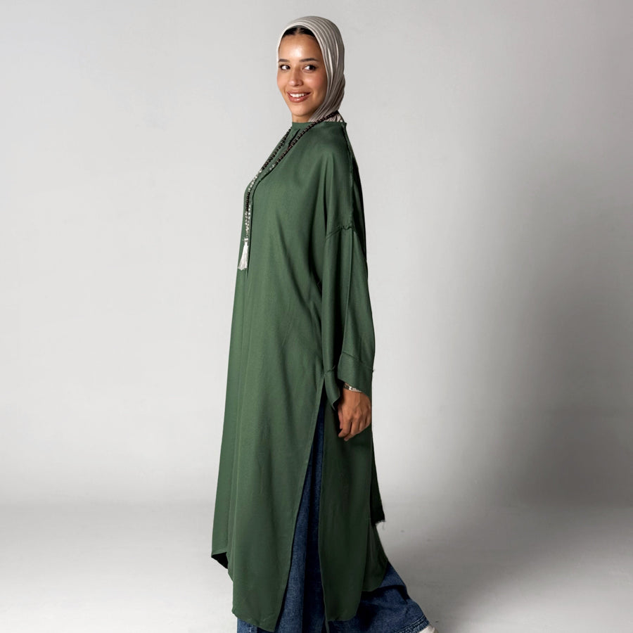 Amena Cardigan Royal Green - ABAYOLOGY