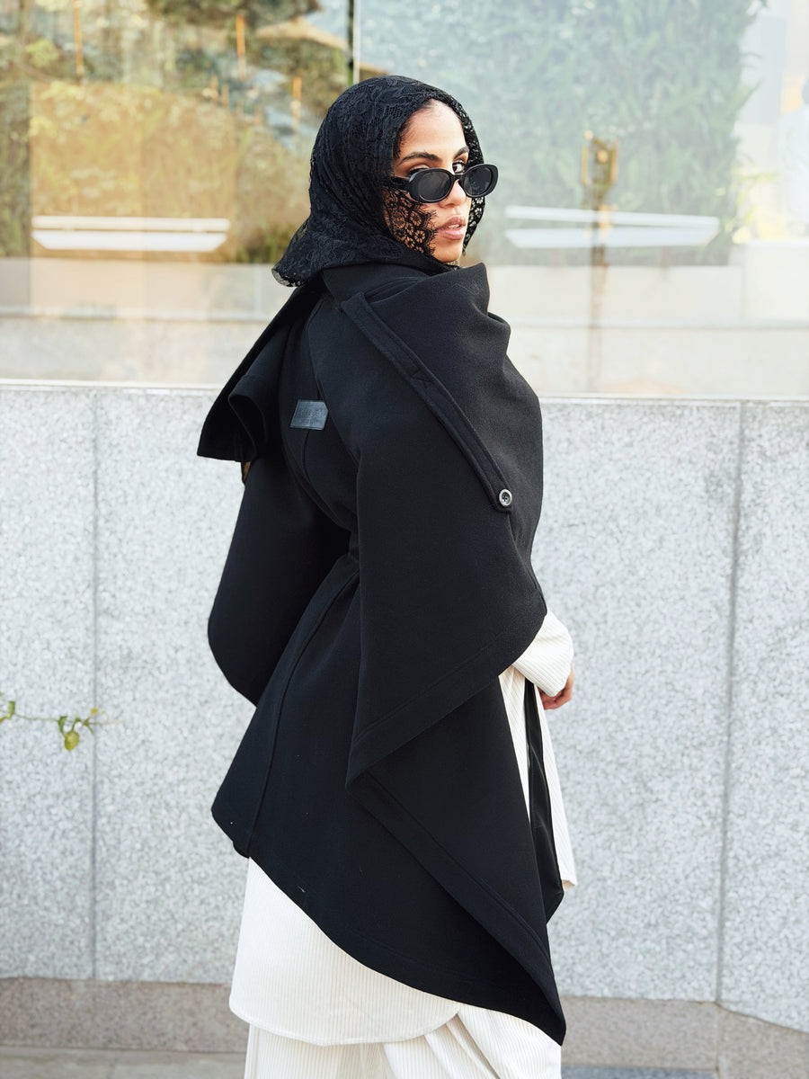 Luxurious Wool Cape Black – ABAYOLOGY