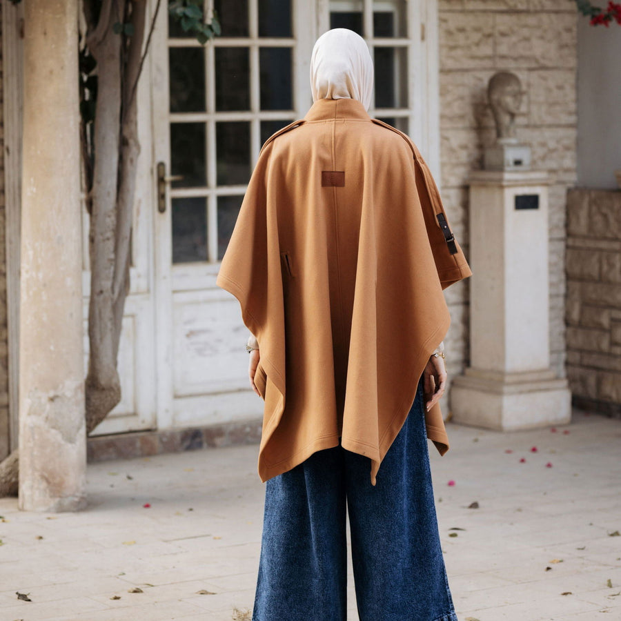 Luxurious Wool Cape Camel - ABAYOLOGY