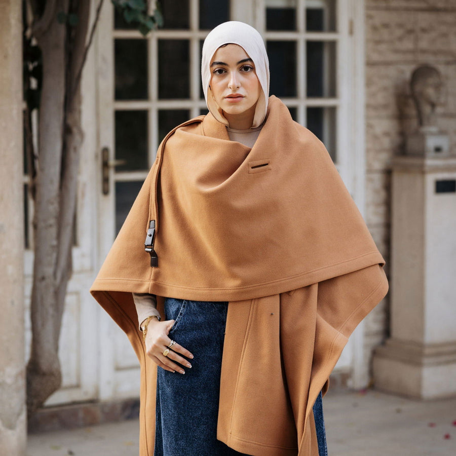 Luxurious Wool Cape Camel - ABAYOLOGY