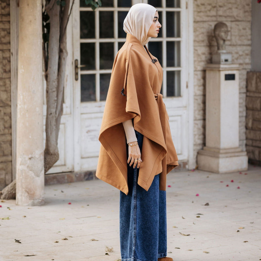 Luxurious Wool Cape Camel - ABAYOLOGY