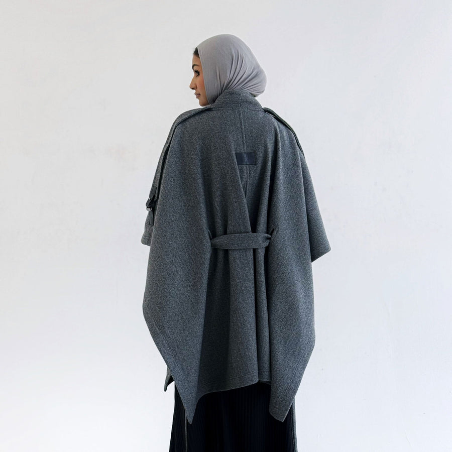 Luxurious Wool Cape Grey - ABAYOLOGY
