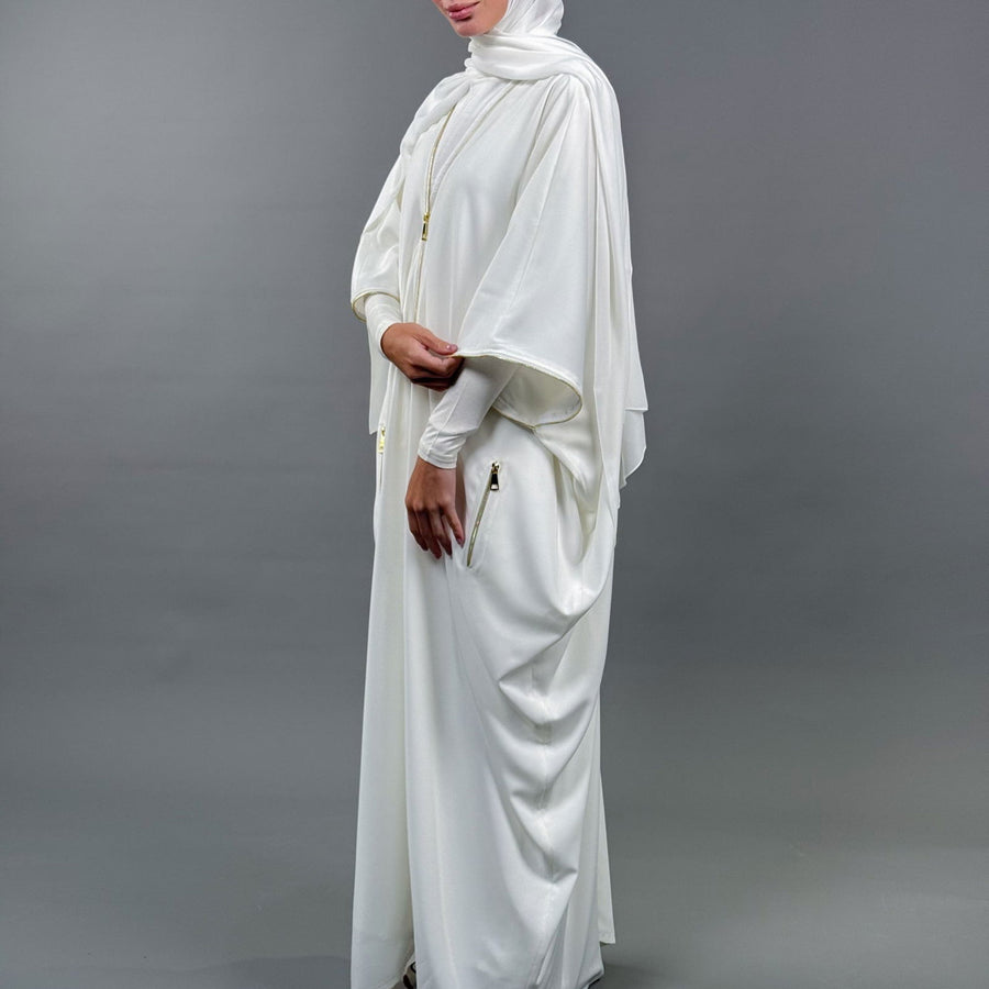 Misk Abaya - White - ABAYOLOGY