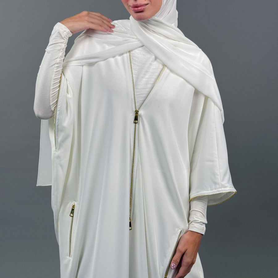 Misk Abaya - White - ABAYOLOGY