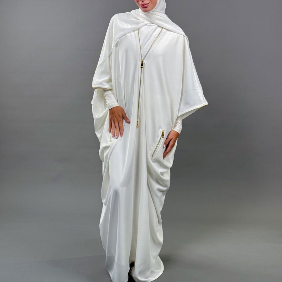 Misk Abaya - White - ABAYOLOGY