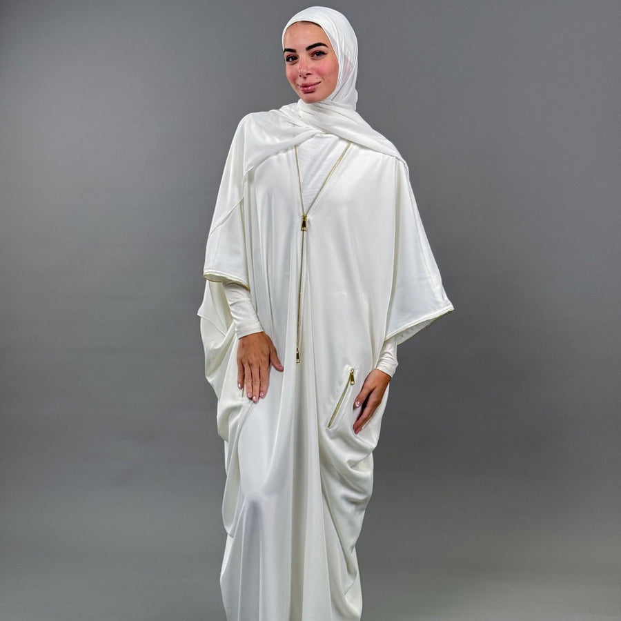 Misk Abaya - White - ABAYOLOGY