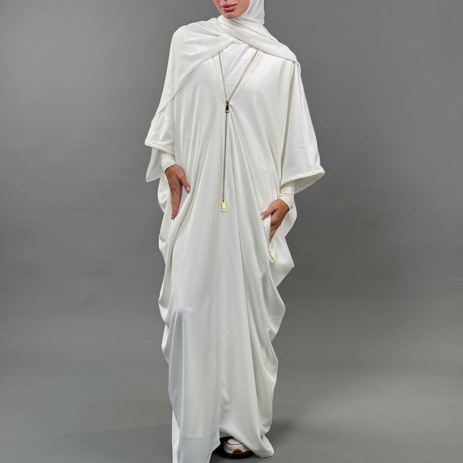 Misk Abaya - White - ABAYOLOGY