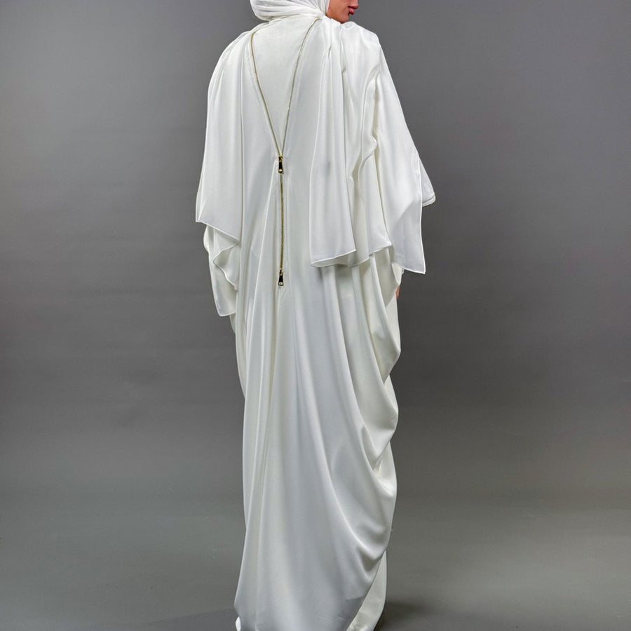 Misk Abaya - White - ABAYOLOGY