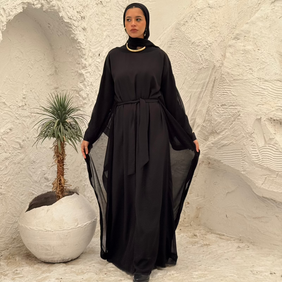 Rawnak Abaya Black - ABAYOLOGY