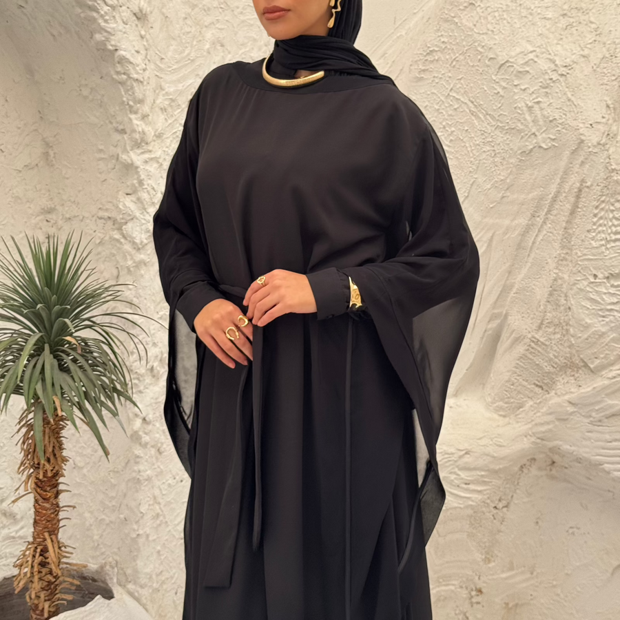 Rawnak Abaya Black - ABAYOLOGY