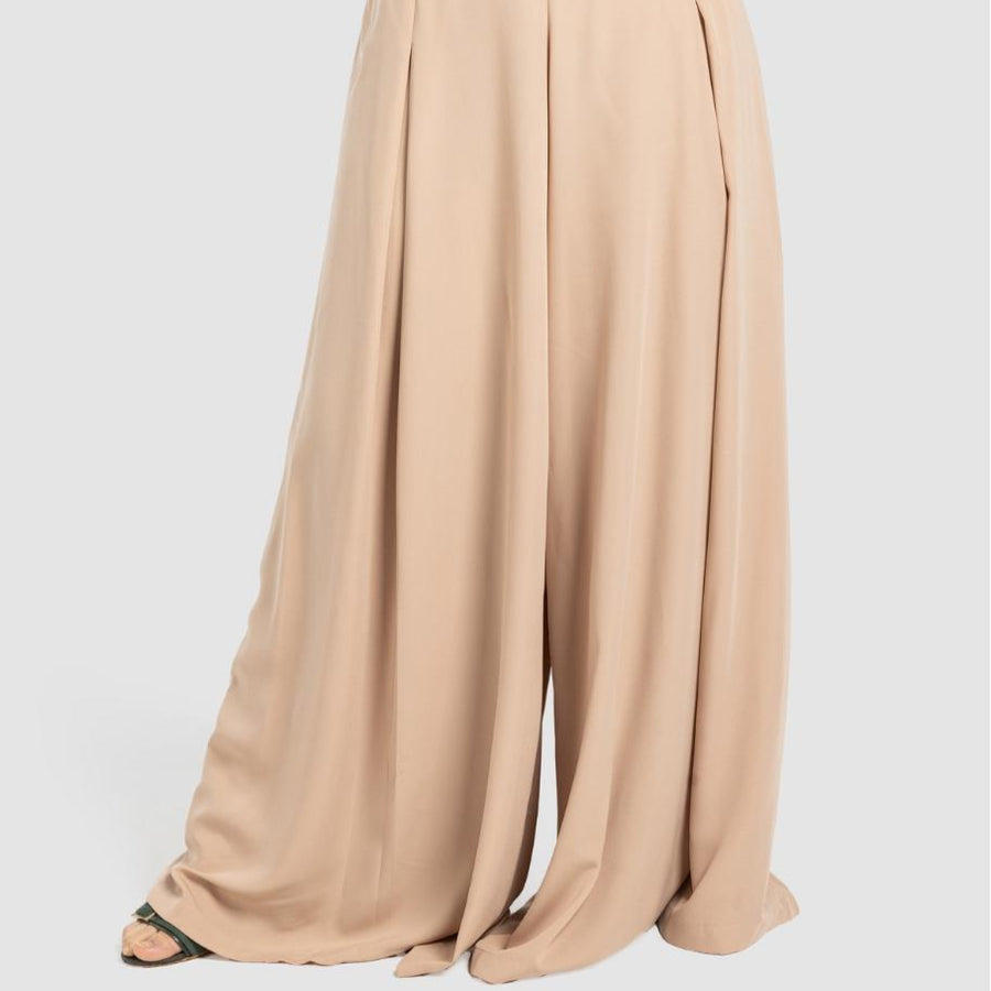 Wide Leg Pants Beige - ABAYOLOGY